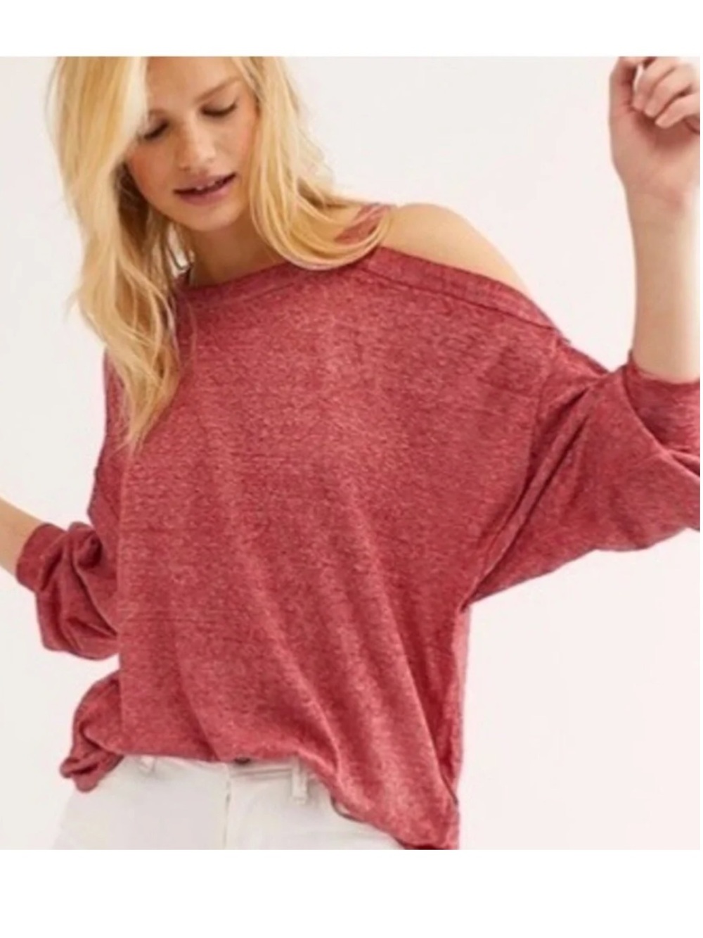 We The Free cold shoulder Chill Out Long Sleeve Sangria Red Size XS
